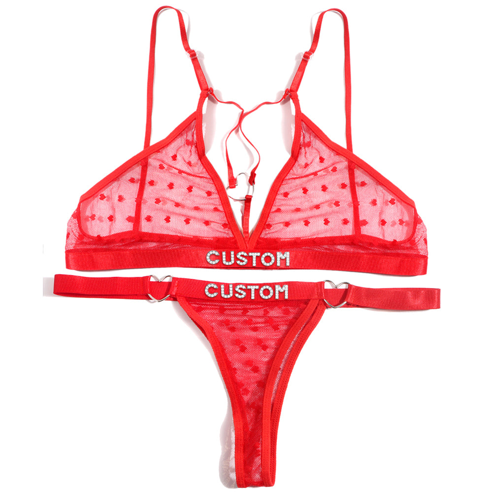 Personalized leopard print custom letter underwear set