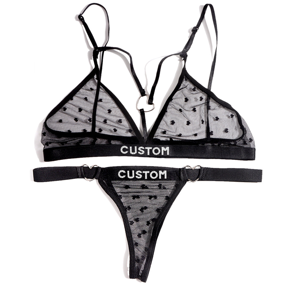 Personalized leopard print custom letter underwear set
