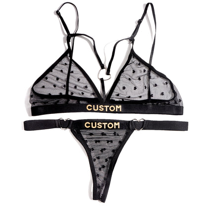Personalized leopard print custom letter underwear set