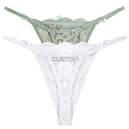 2-Pack Personalized Crystal Letters Thongs
