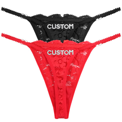 2-Pack Personalized Crystal Letters Thongs