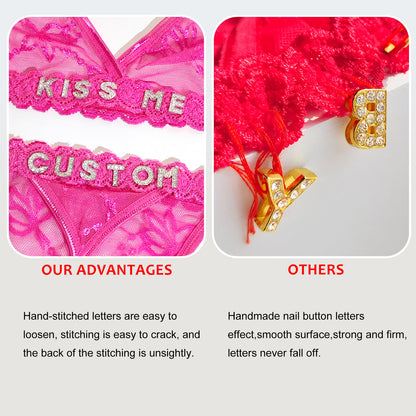 Personalized Lace Lingerie Set – Custom Name Bra + Panty