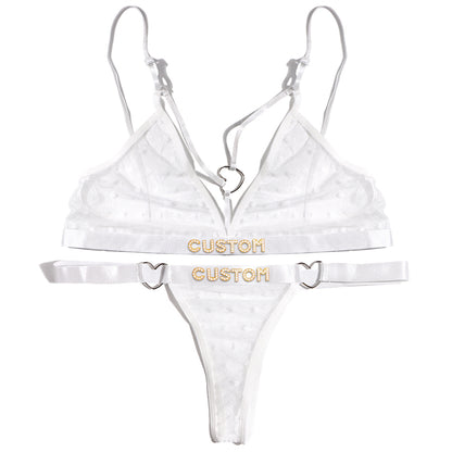 Personalized leopard print custom letter underwear set