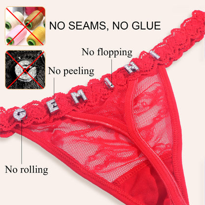 Customized crystal letter lingerie set
