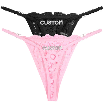 2-Pack Personalized Crystal Letters Thongs