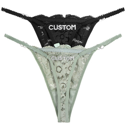 2-Pack Personalized Crystal Letters Thongs