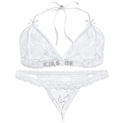 Personalized Thongs with Names Bra Set