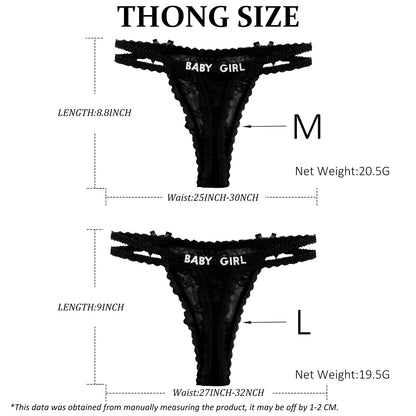 2-Pack Custom lettered lace thongs
