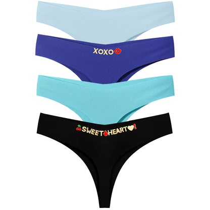 4 Pack Personalized Seamless Thongs