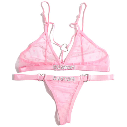 Personalized leopard print custom letter underwear set