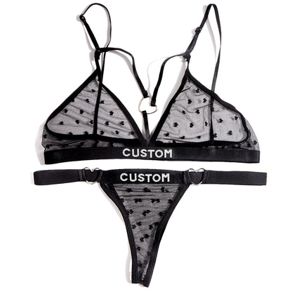 Personalized leopard print custom letter underwear set